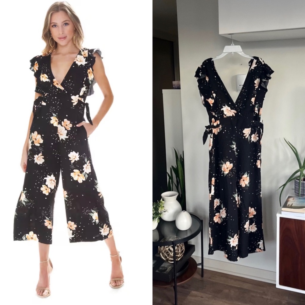 Minkpink Tangerine Dream Floral Boho Summer Vacation Jumpsuit Sz M
